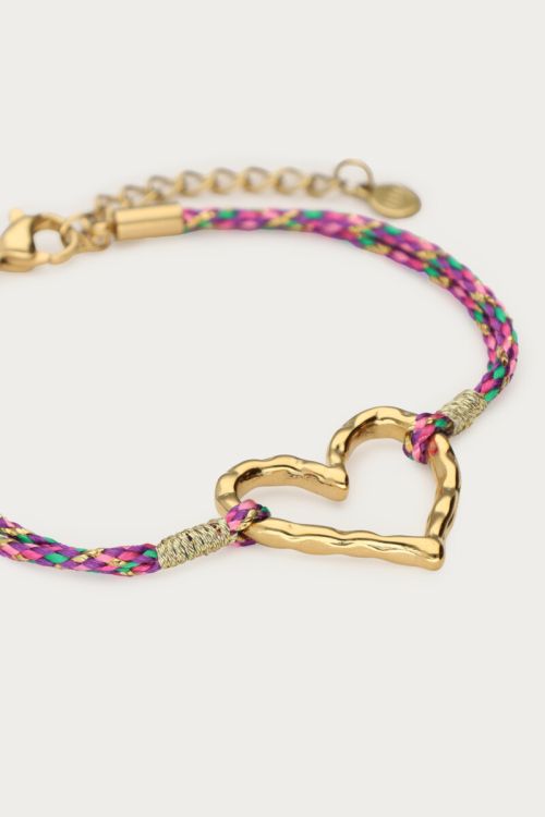 Sunrocks rope bracelet open heart | My Jewellery