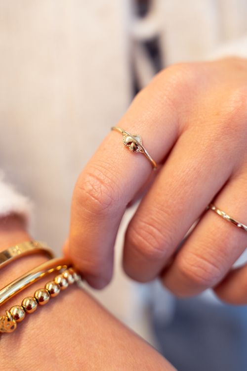 Starry ring with heart planet
