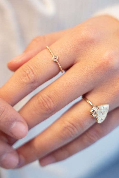 Starry ring with rhinestone
