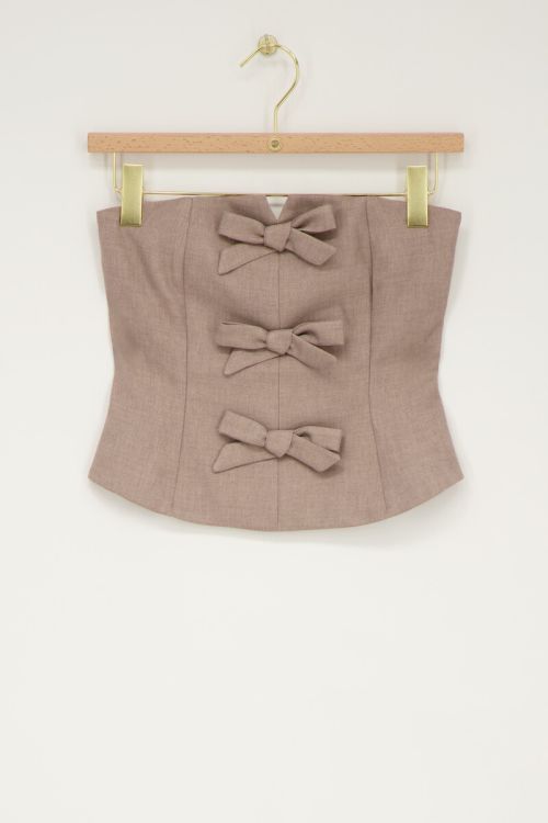 Beige corset top with bows | My Jewellery
