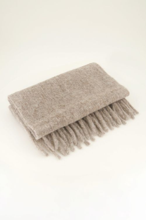 Taupe scarf with fringing | My Jewellery