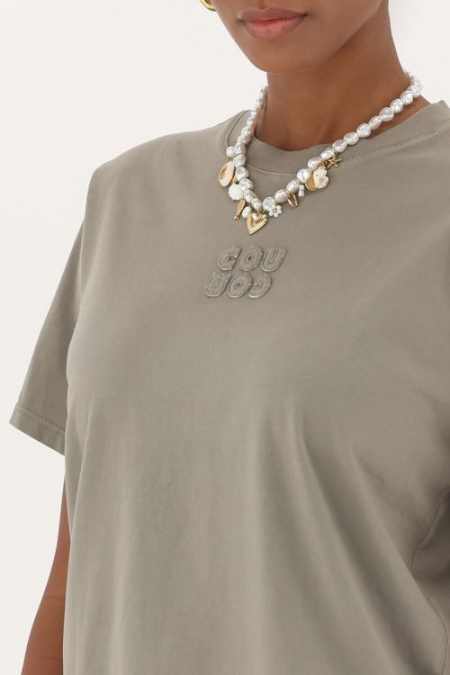 Taupe T-shirt "Cou Cou" | My Jewellery