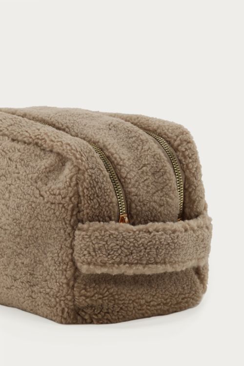 Taupe teddy toiletry bag | My Jewellery