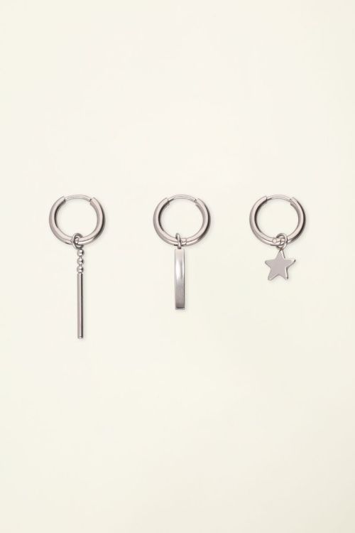 Trio hoop earrings with star | My Jewellery