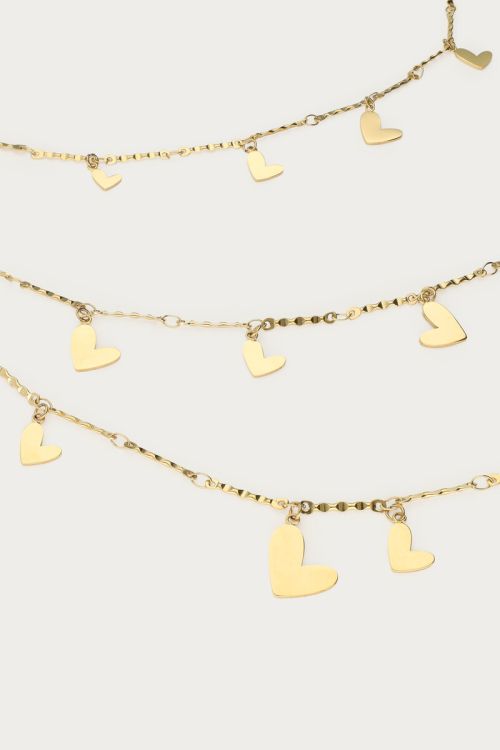Triple long necklace with hearts | My Jewellery