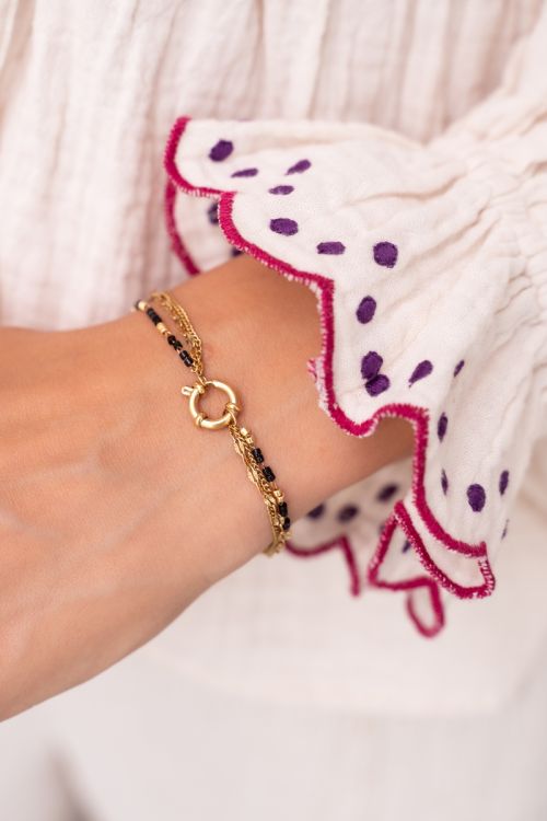 Triple bracelet with black beads | My Jewellery