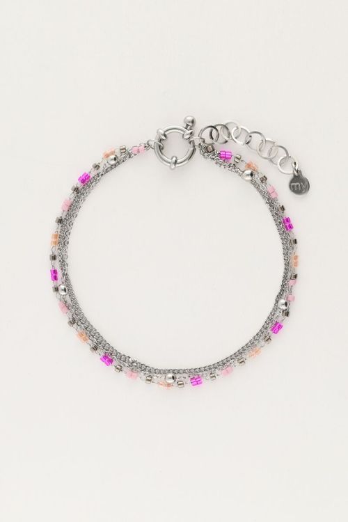 Triple bracelet with pink beads | My Jewellery