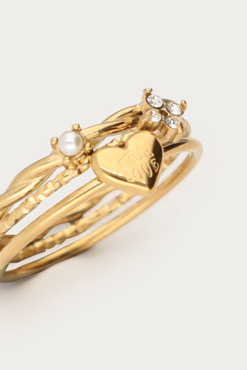 Triple ring love with rhinestones | My Jewellery