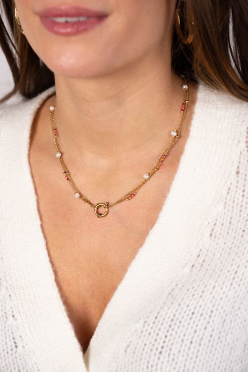 Triple necklace with beads &amp; pearls | My Jewellery