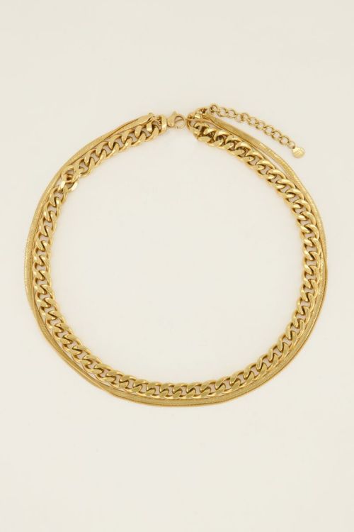 Driedubbele ketting met grove & subtiele schakels | My Jewellery