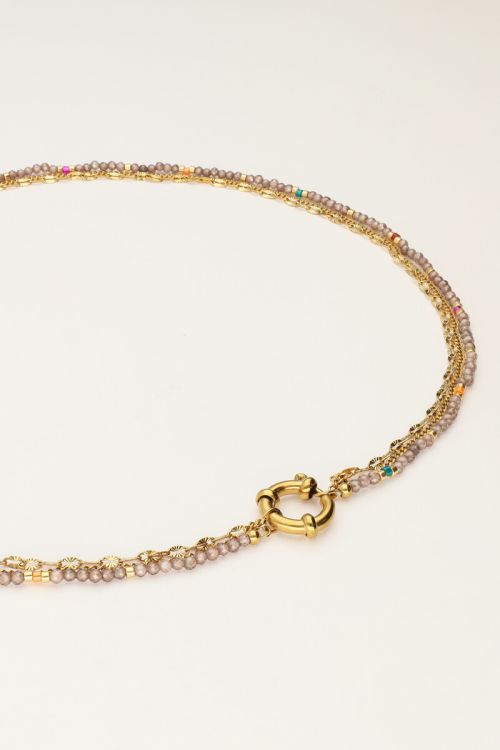 Triple necklace with taupe beads | My Jewellery