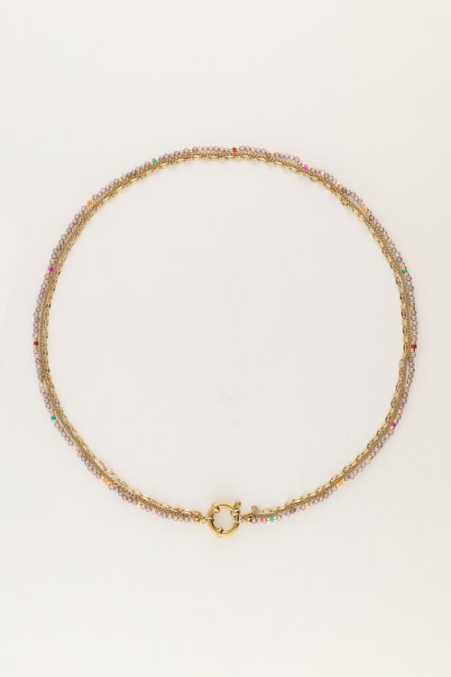 Triple necklace with taupe beads | My Jewellery