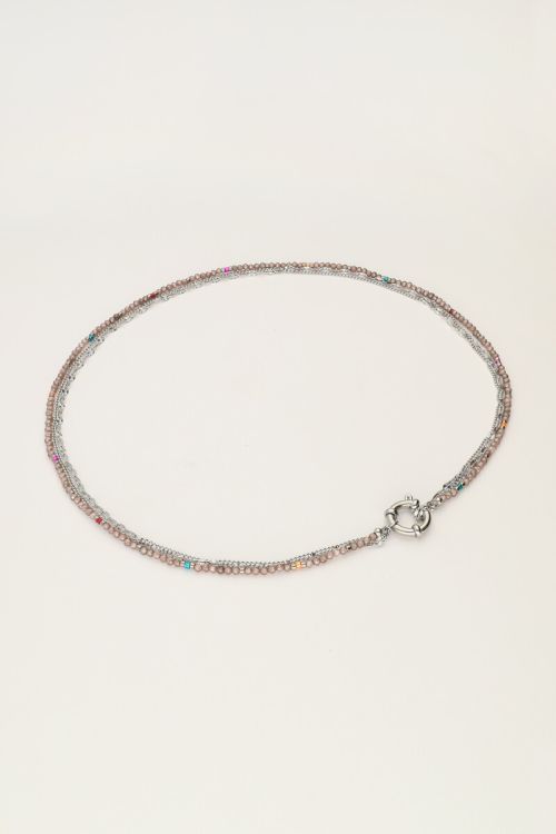 Triple necklace with taupe beads | My Jewellery