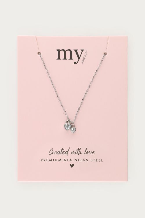Two rhinestone heart necklace | My Jewellery