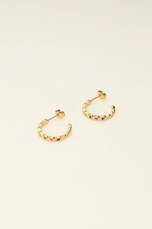 Universe hoop earrings with colourful rhinestones | My Jewellery