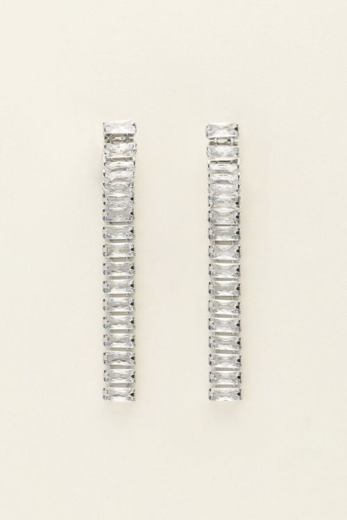 Universe party earrings with square rhinestones | My Jewellery