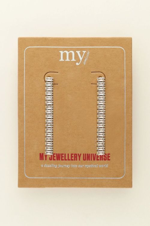Universe party earrings with square rhinestones | My Jewellery