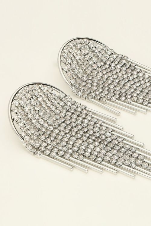 Universe statement earrings with silver rhinestone | My Jewellery