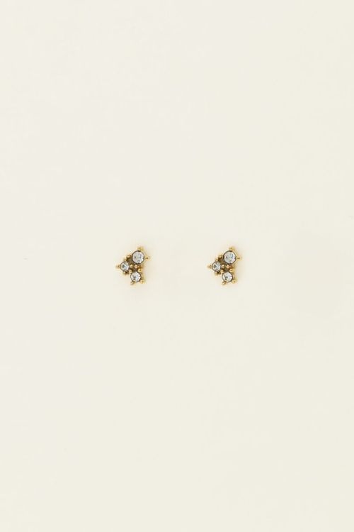 Universe studs with square silver rhinestones | My Jewellery