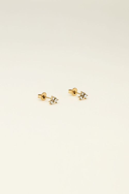 Universe studs with square silver rhinestones | My Jewellery