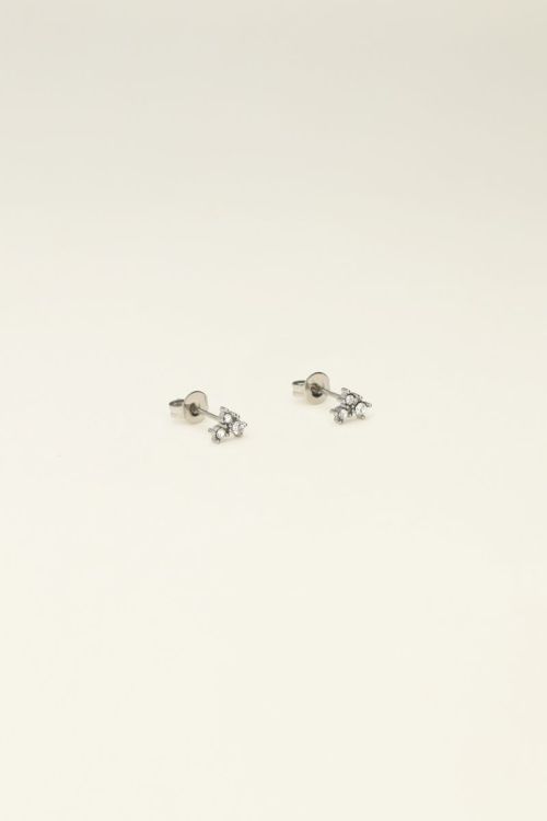 Universe studs with square silver rhinestones | My Jewellery