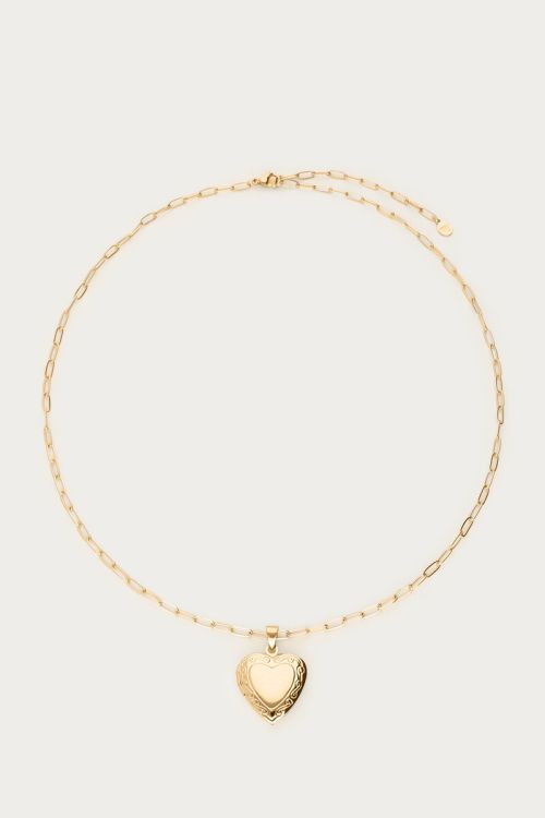 Chaîne à maillons Vintage avec médaillon cœur