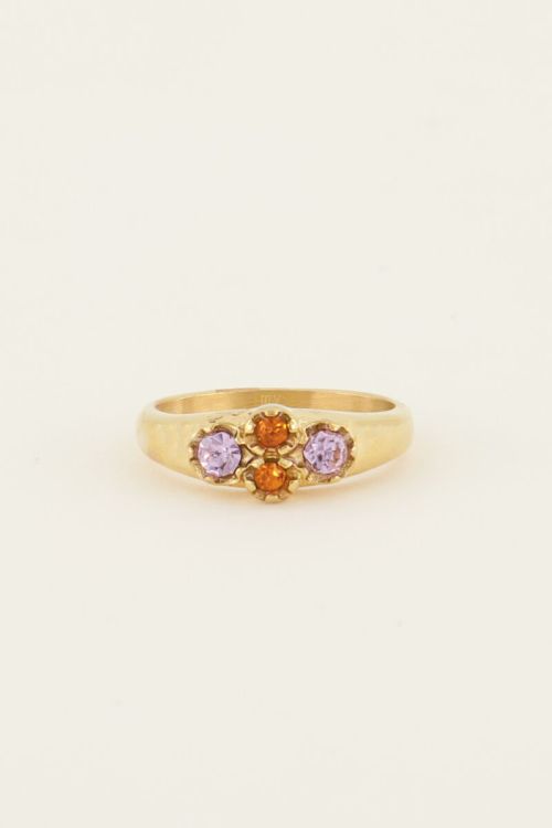 Vintage cluster ring oranje kristal | My Jewellery