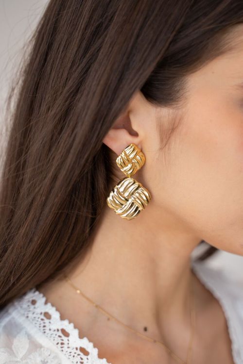Vintage braided square earrings | My Jewellery