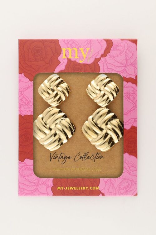 Vintage braided square earrings | My Jewellery