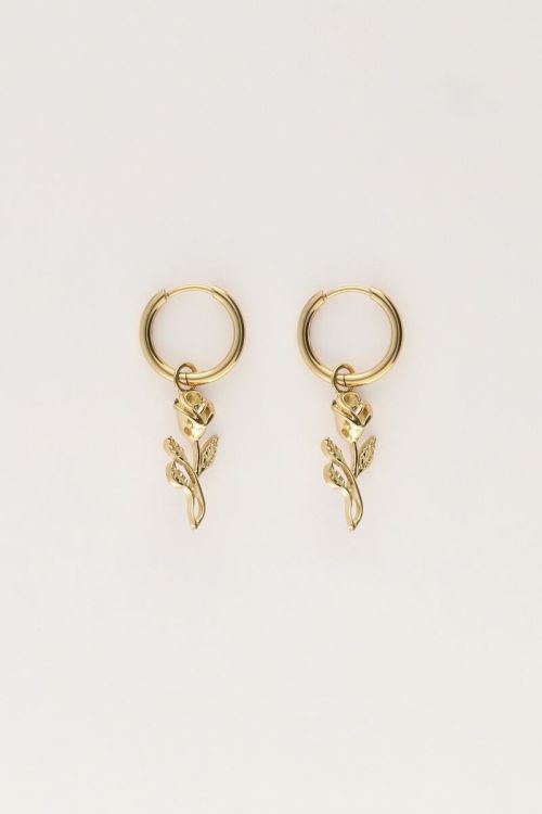 Vintage earrings with mini flat rose | My Jewellery