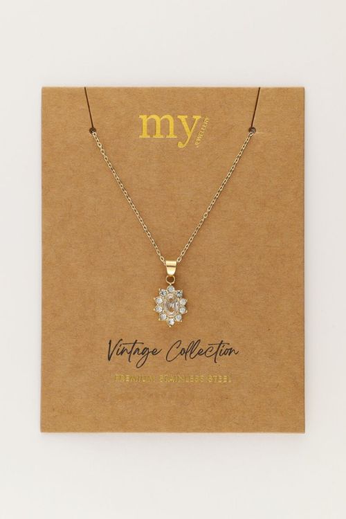 Vintage necklace with transparent rhinestones | My Jewellery