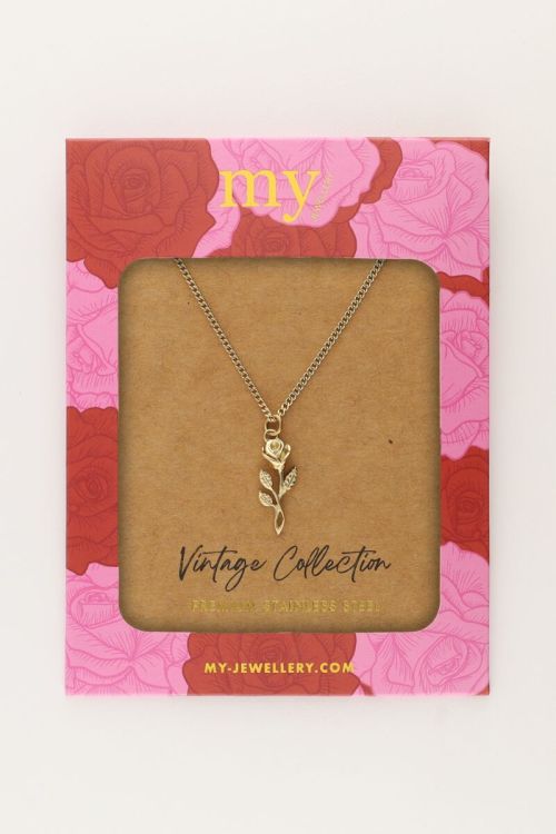 Vintage necklace with flat rose | My Jewellery