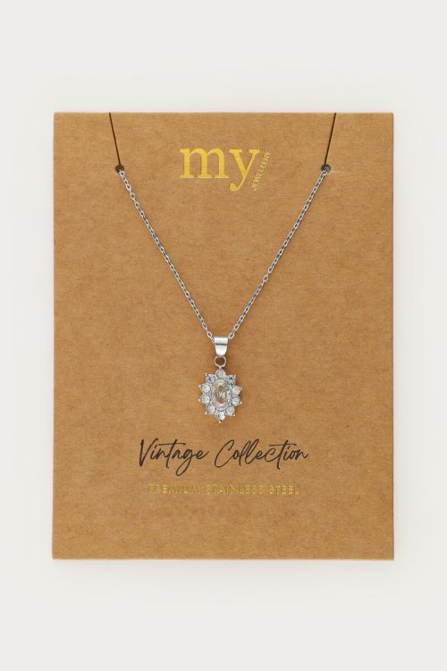 Vintage necklace with transparent rhinestones | My Jewellery