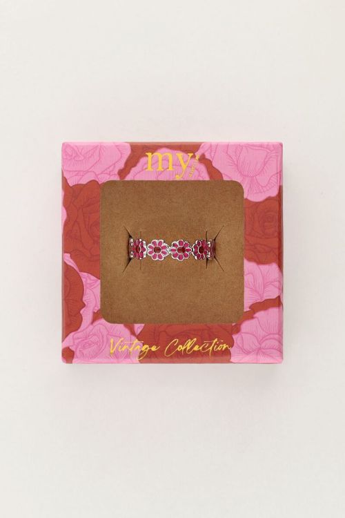 Vintage ring with pink & red flowers | My Jewellery