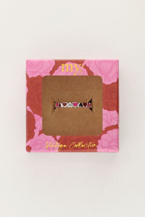 Vintage ring with pink & red hearts | My Jewellery