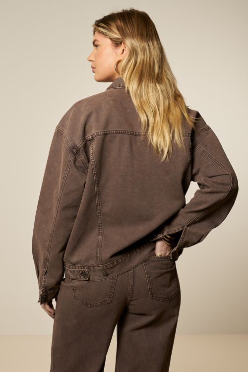 Brown washed denim jacket | My Jewellery