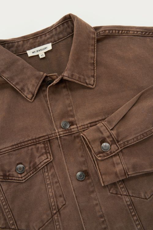 Brown washed denim jacket | My Jewellery