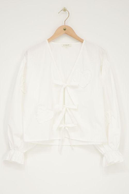White blouse with bows & hearts  | My Jewellery