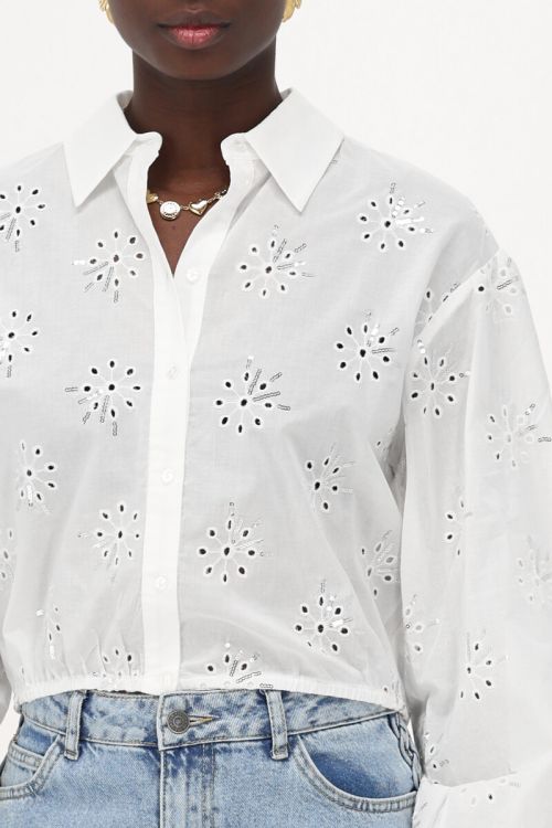 
White blouse with silver sequins | My Jewellery
