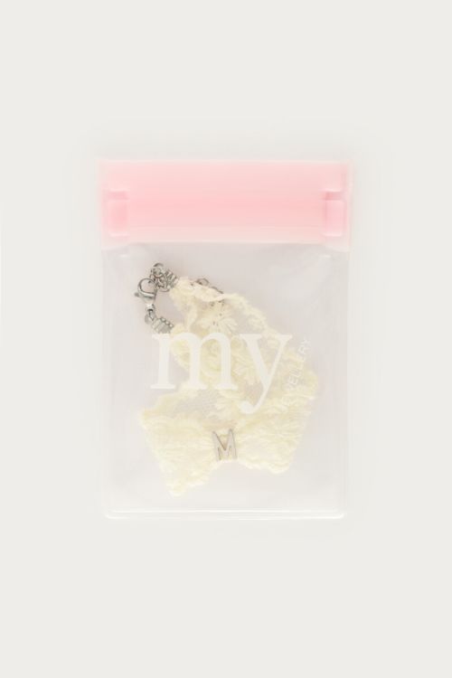 White bracelet with lace and initial | My Jewellery