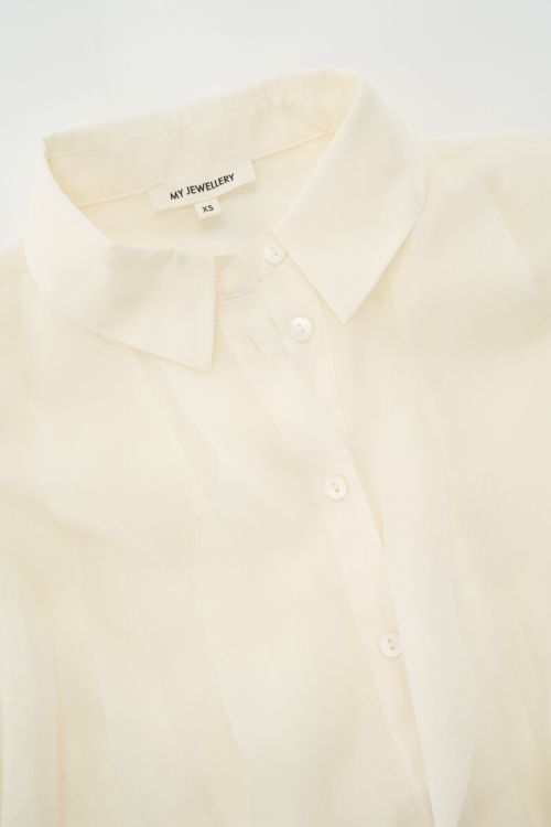 White chiffon blouse with ruffles | My Jewellery