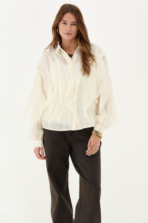White chiffon blouse with ruffles | My Jewellery