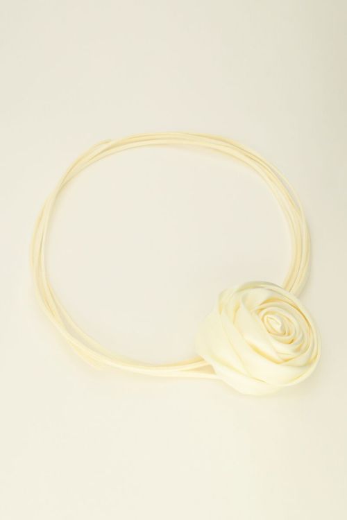 White cord choker with satin flower | My Jewellery