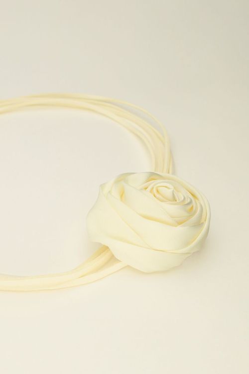 White cord choker with satin flower | My Jewellery