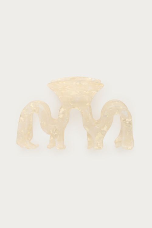 White glamour hair clip with twist | My Jewellery