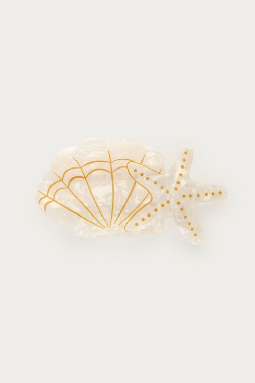 White hair clip starfish and shell | My Jewellery