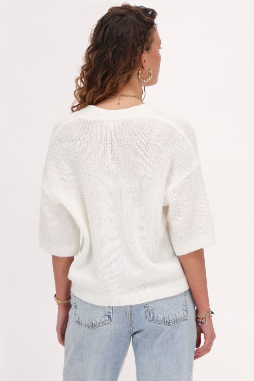 White knit cardigan with short sleeves | My Jewellery