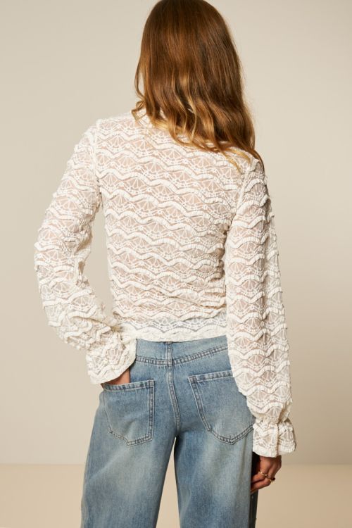 White lace top with trumpet sleeves | My Jewellery