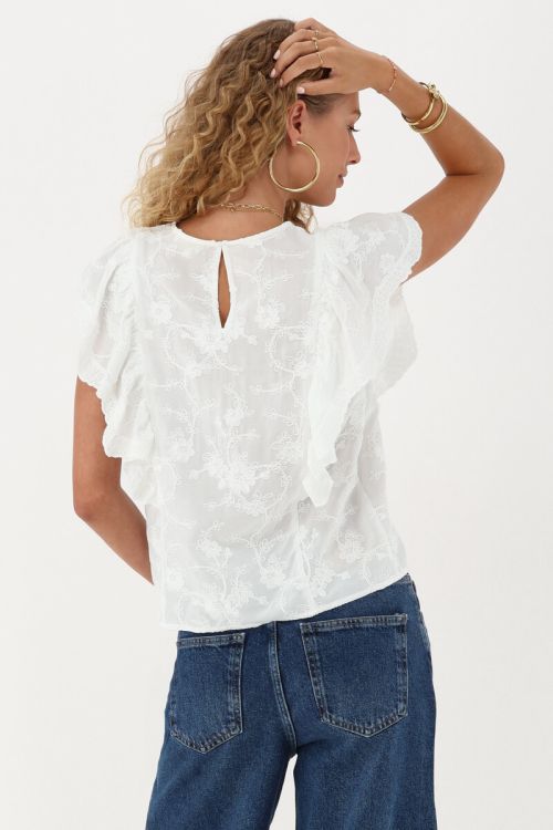 White lace top with ruffles | My Jewellery