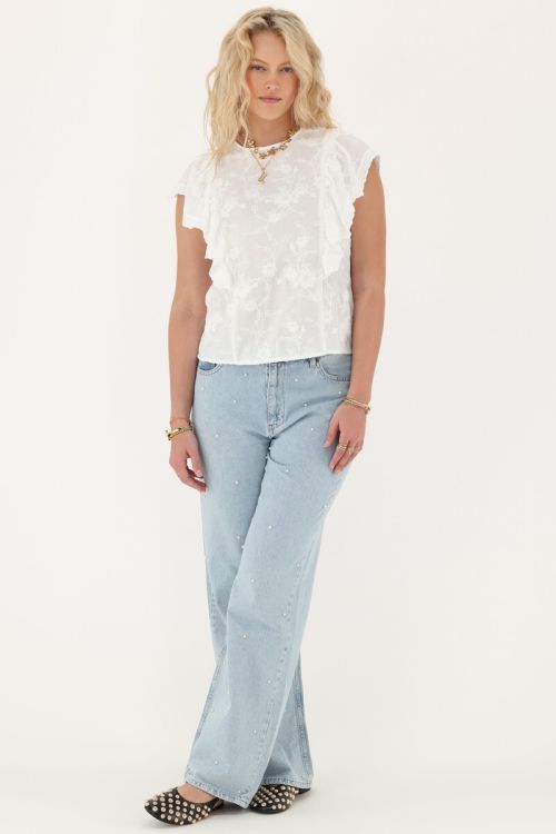 White lace top with ruffles | My Jewellery